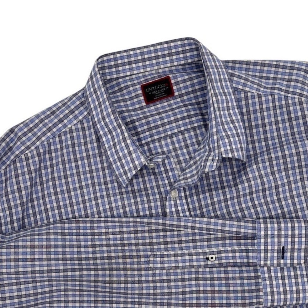 UNTUCKit Mens Wrinkle Free Long Sleeve Checkered Button Up Shirt Size XXXL
